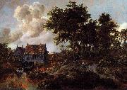 Meindert Hobbema A Watermill beside a Woody Lane oil painting artist